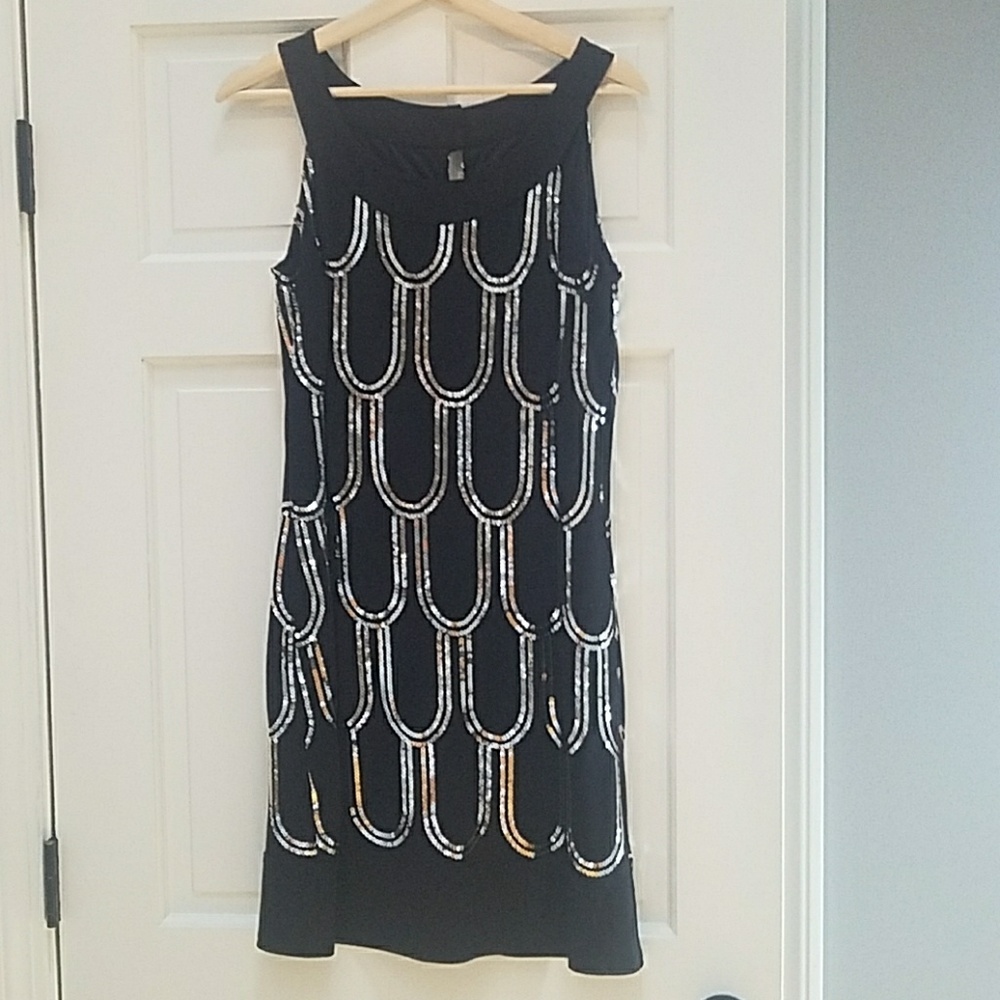 Sequin black cocktail dress